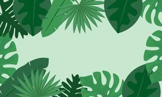vecteur de fond plat feuilles tropicales