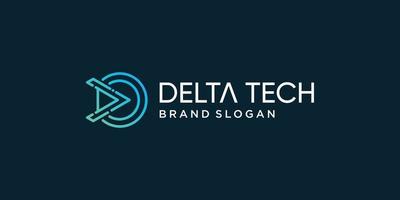 modèle de logo delta tech pour le vecteur premium de la marque de l'entreprise