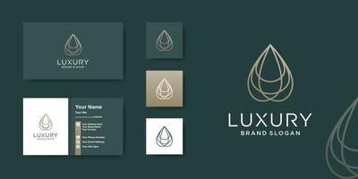modèle de logo de luxe avec vecteur premium de style art ligne beauté créative