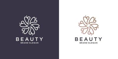 beauté fleur logo abstrait avec ligne concept vecteur premium partie 2