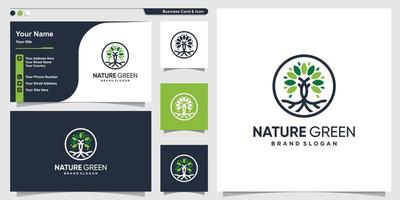 résumé du logo de la nature avec un vecteur premium de style moderne
