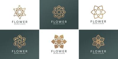 collection de logo de fleur avec vecteur premium de concept abstrait créatif