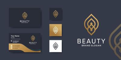 logo de beauté de luxe avec vecteur premium de style dessin au trait créatif