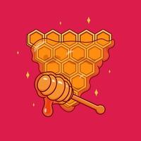 vecteur d'icône de nourriture plate de dessin animé en nid d'abeille