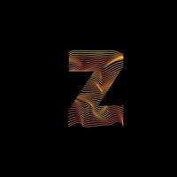 ligne ondulée de la lettre z. lettre z avec onde de mouvement. logo alphabet avec des lignes torsadées colorées. illustration vectorielle créative avec des lignes de motif zèbre, mer, imprimé et ondulé.