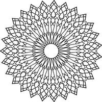 conception de mandala noir et blanc avec des illustrations royales vecteur