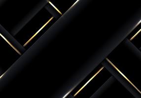 fond abstrait rayures de tissage noir 3d de luxe avec des lignes dorées brillantes style de coupe de papier vecteur
