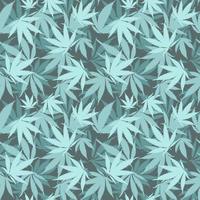 modèle sans couture de cannabis. papier numérique ganja. feuilles de rastaman à la menthe bleue vecteur