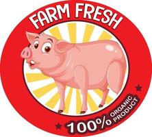 logo frais de la ferme porcine pour les produits de porc vecteur