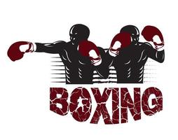 illustration du concept de deux gagnants pour le logo de boxe vecteur