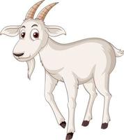 un personnage de dessin animé de chèvre blanche vecteur