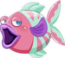 poisson de dessin animé avec de grandes lèvres vecteur