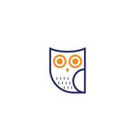 création de modèle de logo hibou oiseau. logo d'éducation intelligente avec symbole de hibou. illustration de l'art vectoriel