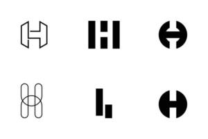 ensemble de monogramme lettre h logo vector design