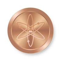 concept de pièce de monnaie cosmos en bronze de crypto-monnaie web internet vecteur