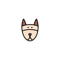 conception de logo d'animal de compagnie de tête. symbole d'icône de chien. illustration de l'art vectoriel