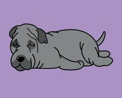 couper le vecteur et l'illustration de dessin animé de chien