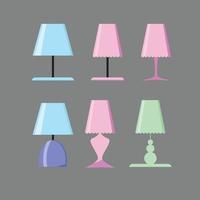 ensemble de vecteur de lampes de table