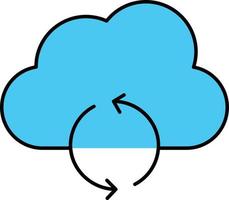 icône de vecteur isolé de synchronisation de nuage qui peut facilement modifier ou éditer