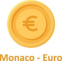 monaco euro pièce icône vectorielle isolée qui peut facilement modifier ou éditer vecteur