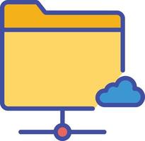 icône de vecteur isolé de dossier cloud qui peut facilement modifier ou éditer