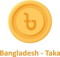 bangladesh taka pièce icône vectorielle isolée qui peut facilement modifier ou éditer vecteur