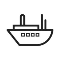 icône de ligne de navire de livraison vecteur