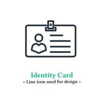 icône de carte d'identité de vecteur isolé sur fond blanc. symboles de carte d'identité, badges pour applications web et mobiles.