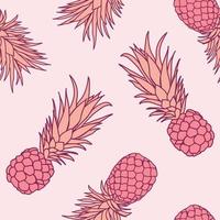 ananas tropical sans soudure de fond. papier d'emballage de nature tropicale ou design textile. belle impression avec des fruits exotiques dessinés à la main. vecteur