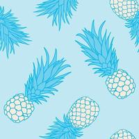 ananas tropical sans soudure de fond. papier d'emballage de nature tropicale ou design textile. belle impression avec des fruits exotiques dessinés à la main. vecteur