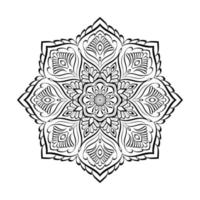 motif circulaire dessiné à la main sous forme de mandala pour mehndi, tatouage, décoration, henné, page de livre de coloriage. vol-11 vecteur