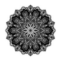 motif circulaire dessiné à la main sous forme de mandala pour mehndi, tatouage, décoration, henné, page de livre de coloriage. vol-8 vecteur