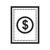 icône de ligne de billet d'un dollar vecteur
