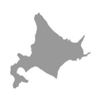carte vectorielle de hokkaido isolée sur fond blanc. vecteur