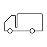 icône de vecteur de contour de camion isolé sur fond blanc