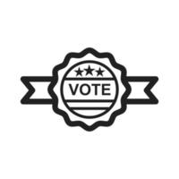 icône de ligne de bannière de candidat vecteur