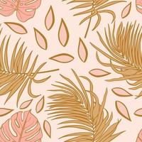 belle conception de modèle sans couture de branche de feuilles tropicales. feuilles tropicales, fond de motif floral harmonieux de feuille de monstera. illustration brésilienne à la mode. design printemps été pour la mode, les imprimés vecteur