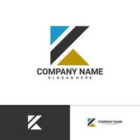 lettre k avec modèle vectoriel de logo de maison, concepts créatifs de conception de logo k