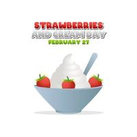 graphique vectoriel des fraises et de la crème bon pour la célébration de la journée des fraises et de la crème. conception plate. conception de flyer. illustration plate.