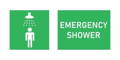 étiquette de douche d'urgence. icône de protection saine. vecteur