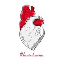 illustration graphique vectoriel de l'amour indonésien avec coeur adapté pour le fond, la bannière, l'affiche, etc.