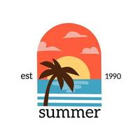 graphique vectoriel d'illustration de l'été à la plage adapté à l'arrière-plan, à la bannière, à l'affiche.