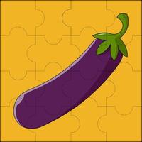 aubergine adaptée à l'illustration vectorielle de puzzle pour enfants vecteur