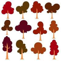 pack d'images vectorielles d'arbres d'automne vecteur