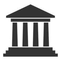 icône de l'université isolé sur fond blanc. vecteur d'icône de loi. signe d'illustration de la justice. symbole de la cour.
