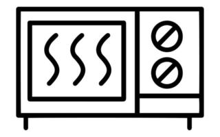 icône linéaire de four à micro-ondes. chauffe-aliments électrique sur fond blanc. illustration vectorielle vecteur