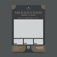 modèle de flyer de menu de nourriture et de restaurant vecteur