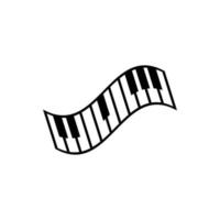 vecteur de modèle de conception d'icône de logo de piano