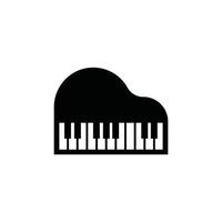 vecteur de modèle de conception d'icône de logo de piano