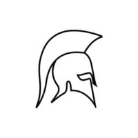 modèle de conception d'icône de logo de casque spartiate vecteur
